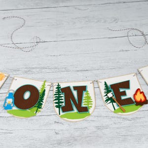 ONE Happy Camper Birthday Banner | Can customize with name