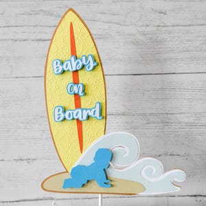 Baby On Board Cake Topper | Surf theme baby shower