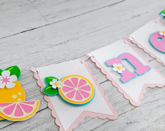 Pink Lemon High Chair Banner | Lemon Birthday