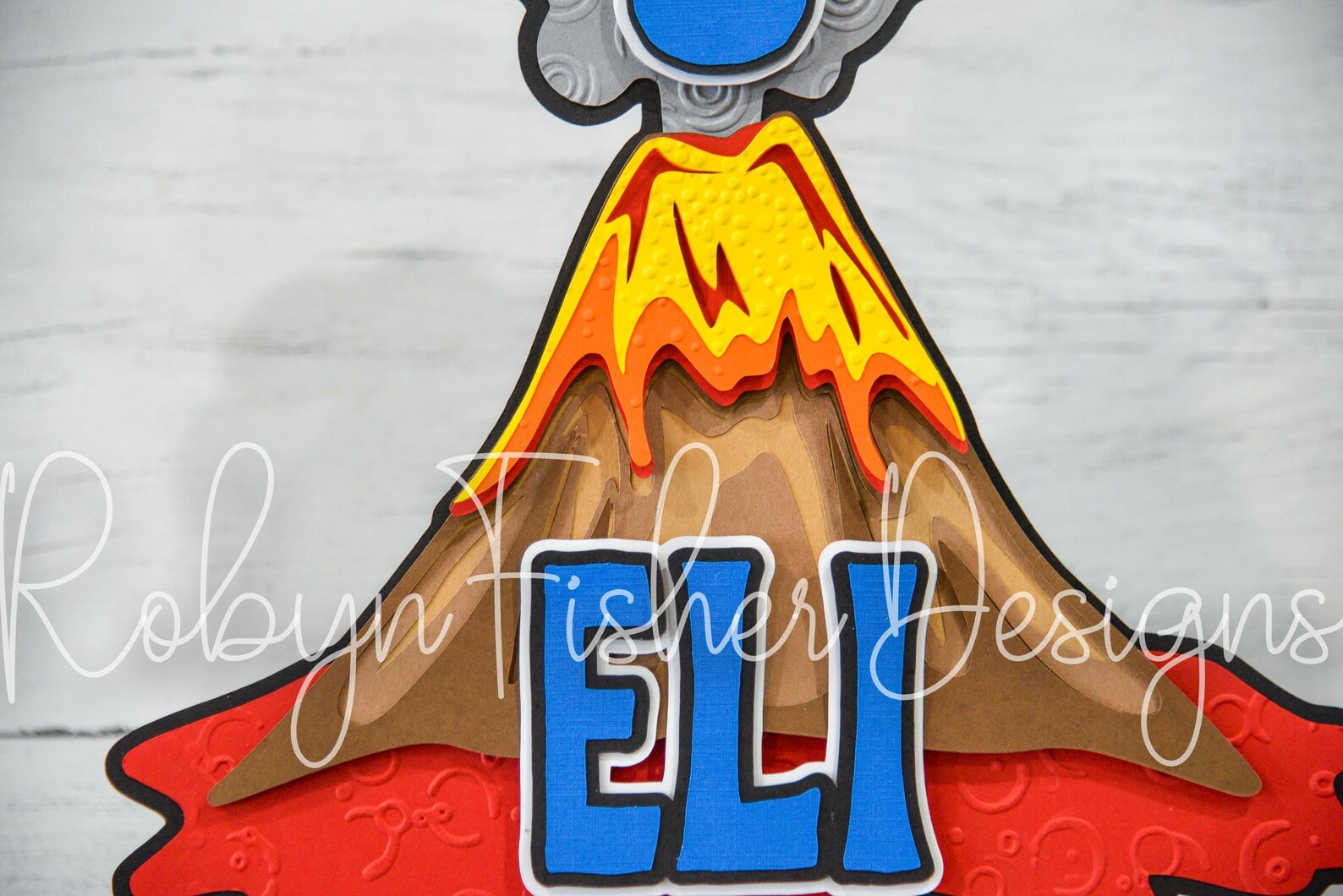 Volcano Cake Topper Customized With Age and Name Floor is Etsy