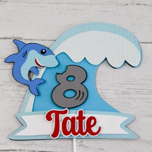 Shark Cake Topper | Customized with Name and Age | Jawsome Birthday