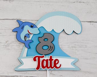 Shark Cake Topper | Customized with Name and Age | Jawsome Birthday