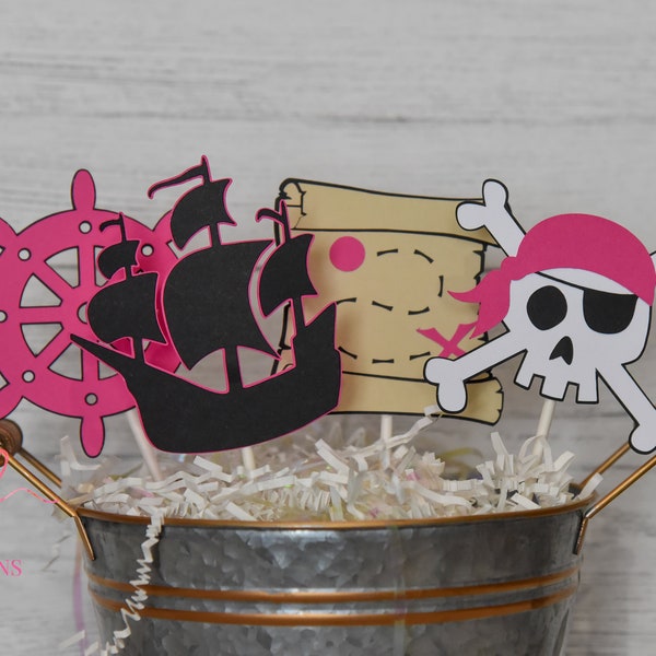 Girl Pirate Cupcake Toppers!  Set of 12!