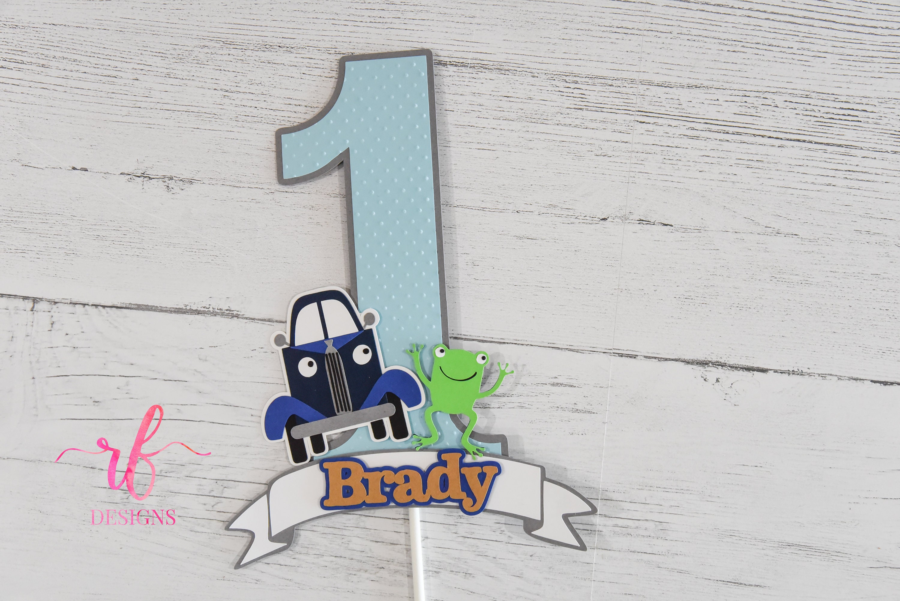 Little Blue Truck inspired Cake Topper Customized with Name | Etsy