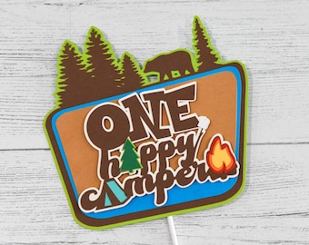 One Happy Camper Cake Topper