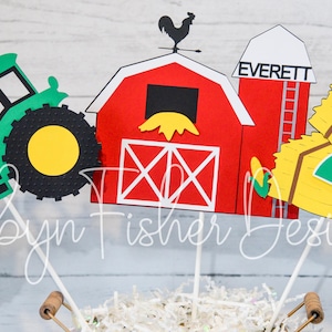 John Deere Inspired - Farm Theme 3pc Centerpiece - Customized with Age!