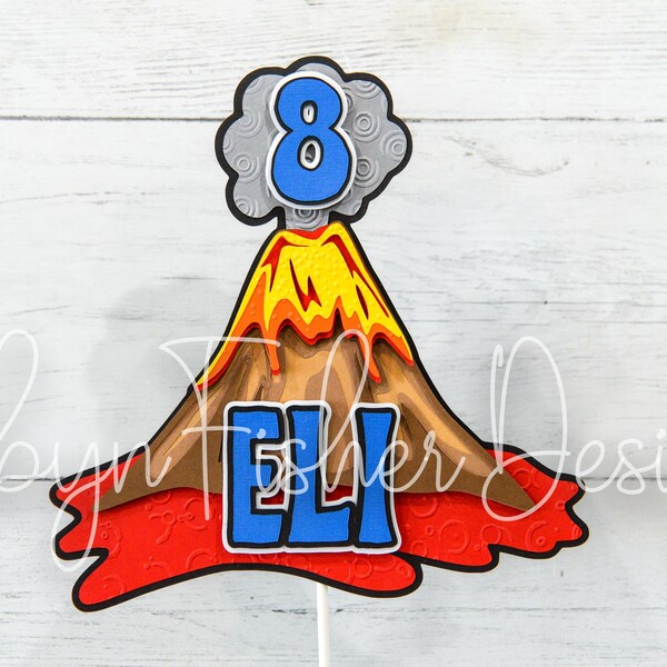 Volcano Cake Topper Etsy