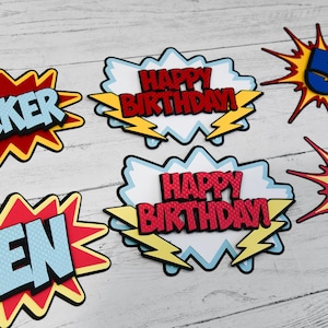Superhero Birthday 3 pc.  Cake Topper | Centerpiece Set
