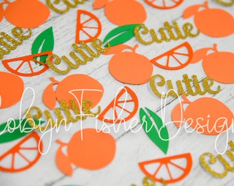 Little Cutie Confetti- 100pc!  Citrus - Orange, Cutie, Birthday, Baby Shower Decor