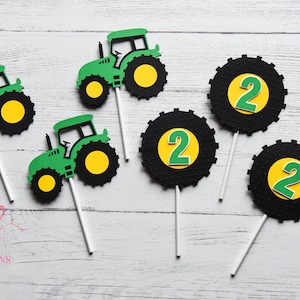 Tractor John Deere Inspired Cupcake Toppers Customized With Age ...