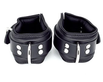 Soft Padded Cuffs / Restraints - Black with Black Strap - Pair of Wrist Cuffs (or) Ankle Cuffs