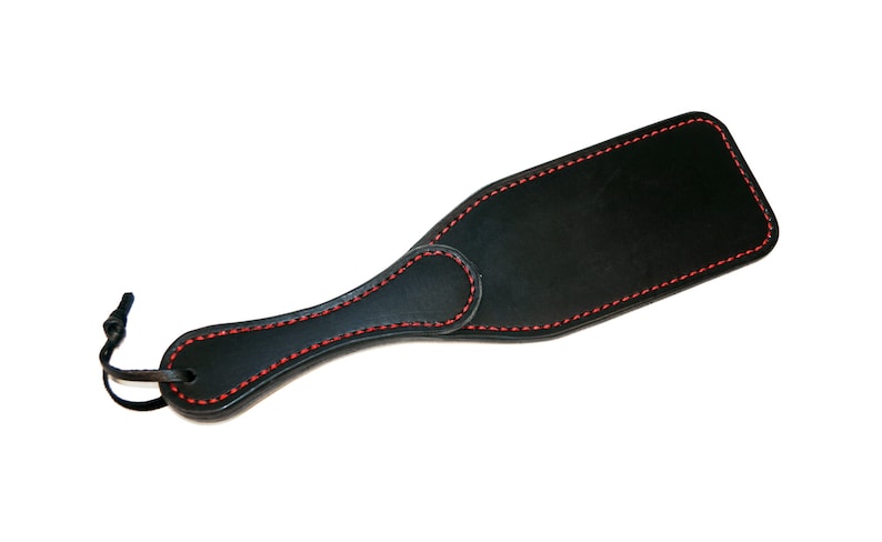 12' Inch (30 cm) Leather Paddle with Handle -  Your Choice of Stitching Color 