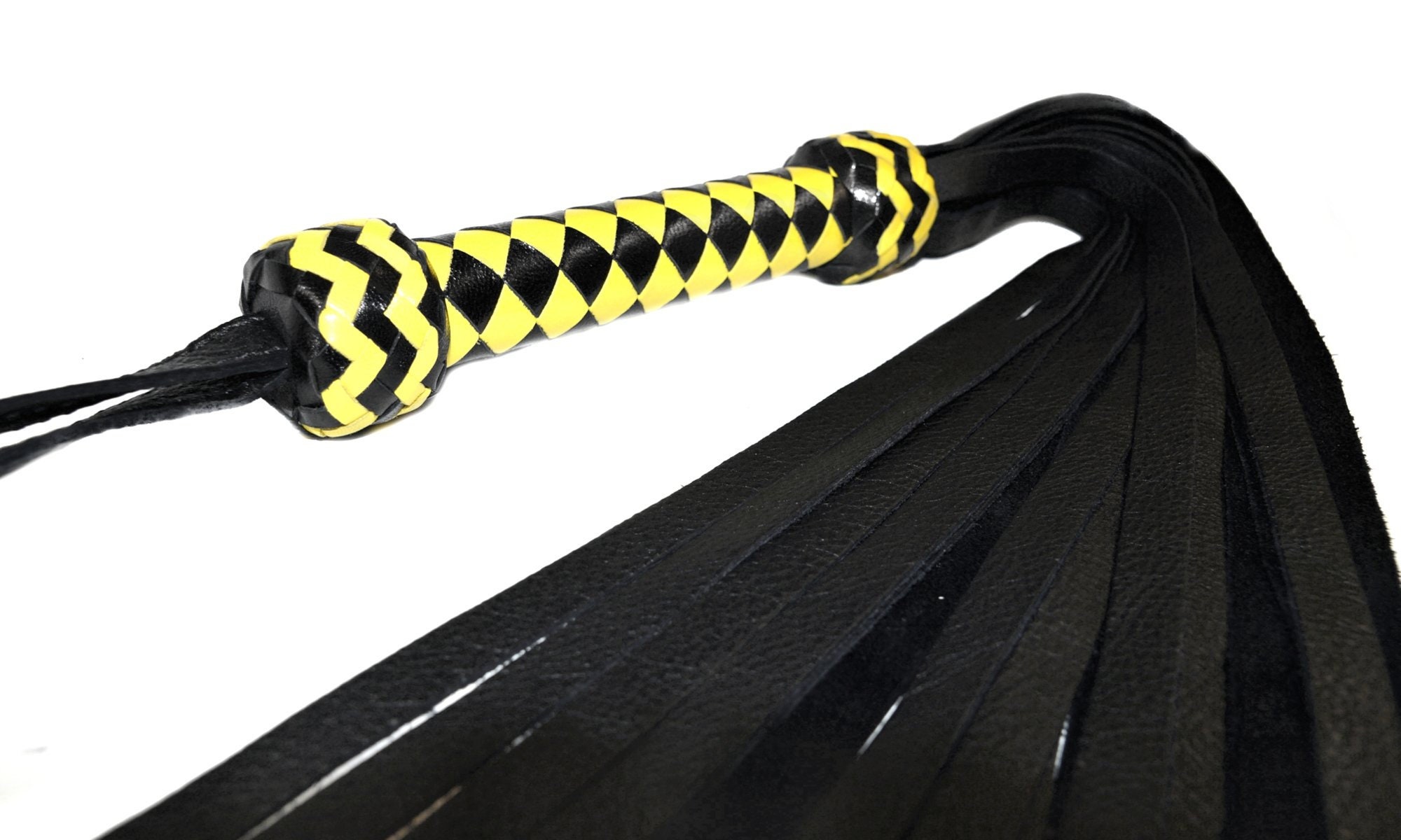 ARDOUR CRAFTS Real Leather Flogger – Black Suede, 25 Heavy Tails, Revolving Handle – FL-073-R