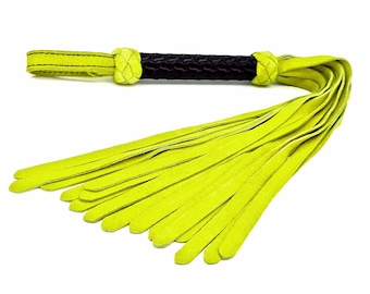 Lime Green Classic Suede Flogger - Moderate Impact - Supple Tails