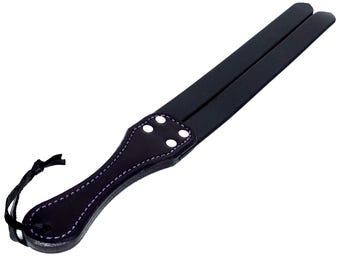 Rubber Tawse - PVC Coated Nylon with Leather Handle - 18" Length - Handmade BDSM Spanking Strap for Impact