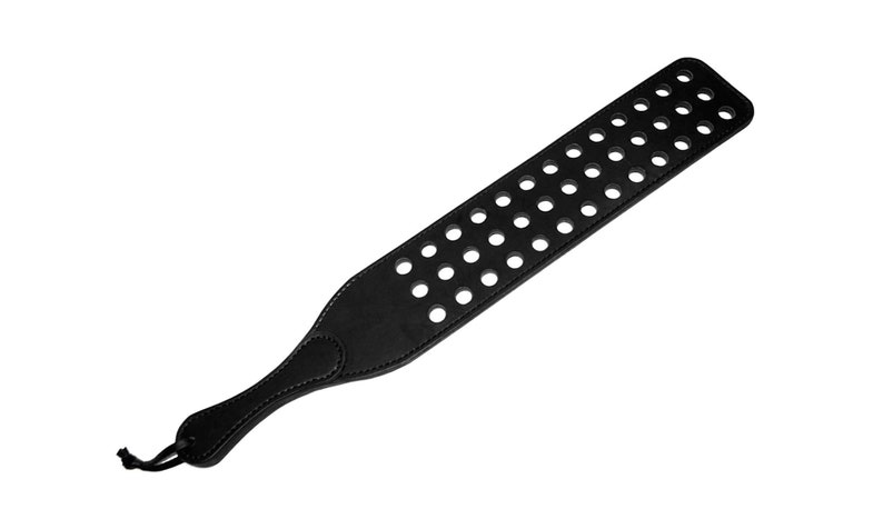 Large 22' Inch (56 cm) Leather Paddle with Holes -  Your Choice of Stitching Color 