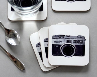 Camera Coaster | Gift for Him Dad | Coasters for Men | Photography Gift
