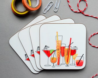Cocktails Coasters | Valentine's Gift for Her | Wedding Home Thank You Gift