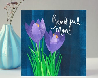 Crocus Mother's Day Card | Beautiful Mum Mother's Day Card |  Spring Flowers Mothers Day Card | Crocuses Card