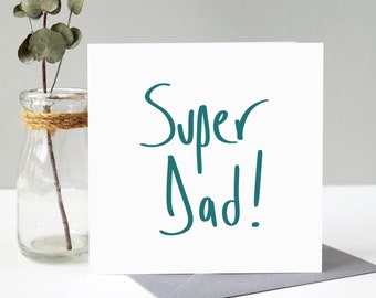 Super Dad Father's Day Card | Funny Father's Day Card UK | Happy Father's Day Dad, Father, Grandad | Blank Father's Day Card