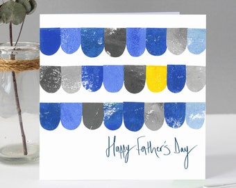 Abstract Fathers Day Card | Patterned Happy Father's Day Card UK | Blank Father's Day Card