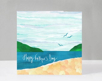 Beach Father's Day Card | Beach Outdoors Coast Card for Dad | Coastal Seaside Father's Day Card