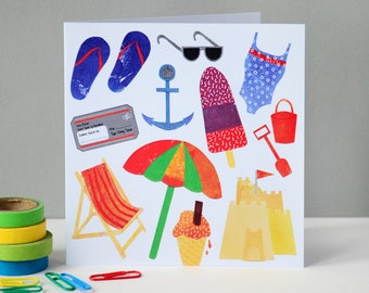 SECONDS SALE | Summer Birthday Card | Kids Birthday Card | Travel Good Luck Card