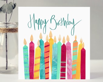 Happy Birthday Candles Card | Birthday Candles Card | Colourful Children's Birthday Card