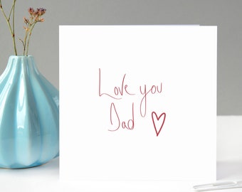 Love You Dad Father's Day Card | Cute Happy Father's Day Dad, Father, Grandad | Blank Father's Day Card for Him