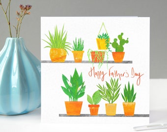 Houseplants Father's Day Card | Keen Gardener Father's Day Card | Plants Father's Day Card for Dad