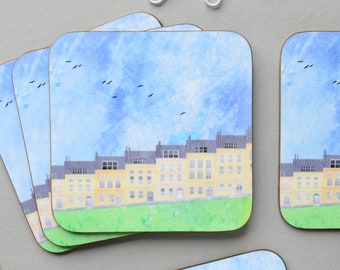 Bath Drinks Coaster | Marlborough Buildings Gift Set | Bath Illustration