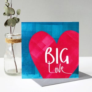 Big Love Valentines Card Bold Love Heart Valentine's Day Card Heart Card Celebrate Anniversary, Wedding or Engagement image 1