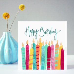Happy Birthday Candles Card Birthday Candles Card Colourful Children's Birthday Card image 2