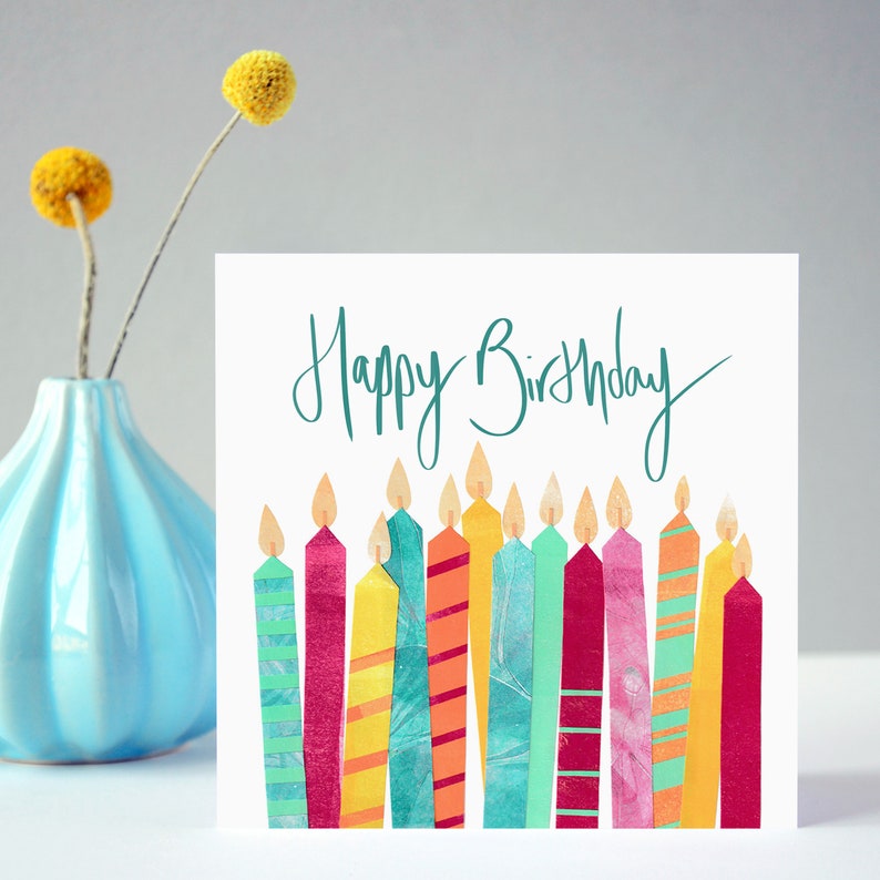 Happy Birthday Candles Card Birthday Candles Card Colourful Children's Birthday Card image 6