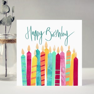 Happy Birthday Candles Card Birthday Candles Card Colourful Children's Birthday Card image 8
