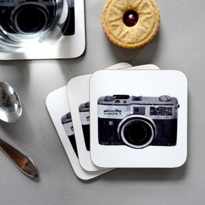 Camera Coaster Gift for Him Dad Coasters for Men Photography Gift image 2