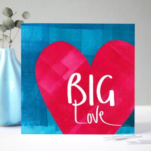 Big Love Valentines Card Bold Love Heart Valentine's Day Card Heart Card Celebrate Anniversary, Wedding or Engagement image 4