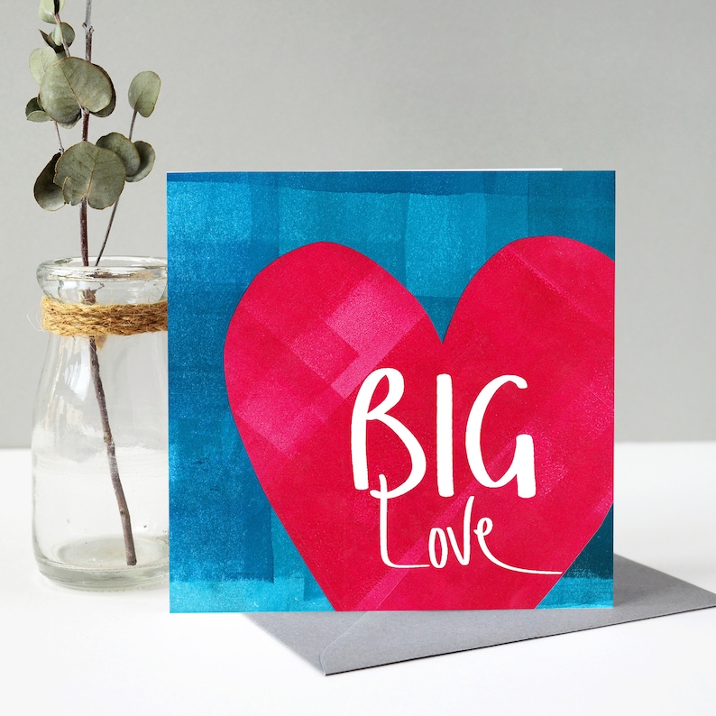 Big Love Valentines Card Bold Love Heart Valentine's Day Card Heart Card Celebrate Anniversary, Wedding or Engagement image 1
