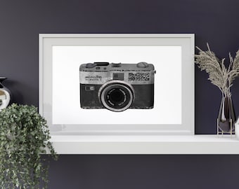 Camera Print | Minolta Camera Art | Photography Gift for Him