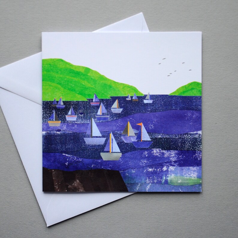 Boats Birthday Card Devon Coast Card Seaside Birthday Card Seaside Card for Her image 3