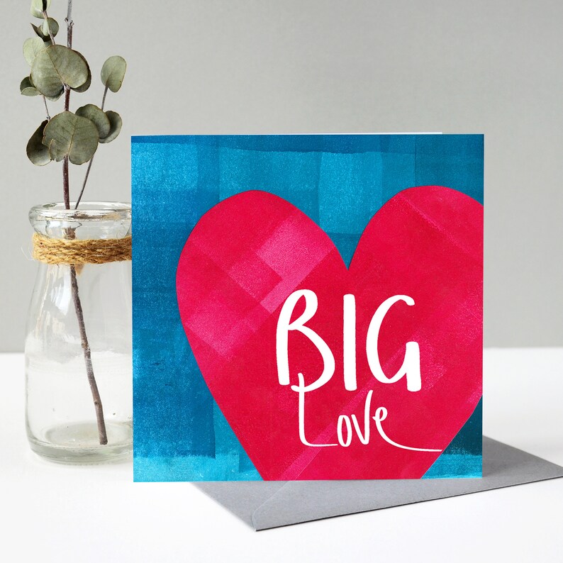 Big Love Valentines Card Bold Love Heart Valentine's Day Card Heart Card Celebrate Anniversary, Wedding or Engagement image 7