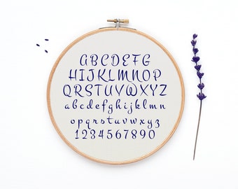 Cross stitch alphabet pattern, 35 sts tall font chart, abc graph, alphabet letters counted pattern, PDF - CHART ONLY (Rf:Alph18)