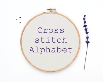 Cross stitch font pattern, 26 sts tall font chart, X-stitch font, monogram font, embroidery alphabet, PDF - PATTERN ONLY (Rf:Alph32)