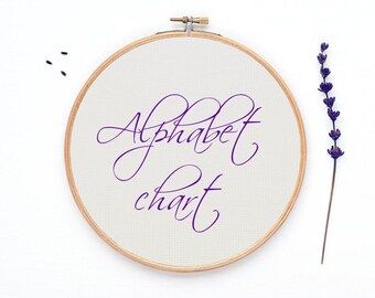 Cross stitch alphabet pattern, 22 sts tall font chart, font graph, modern hand embroidery, X-stitch, PDF - PATTERN ONLY (Rf:Alph37)