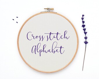 Alphabet pattern, 40 sts tall font chart, cross stitch Alphabet, modern embroidery, beading, bead weaving, - PATTERN ONLY (Rf:Alph48)