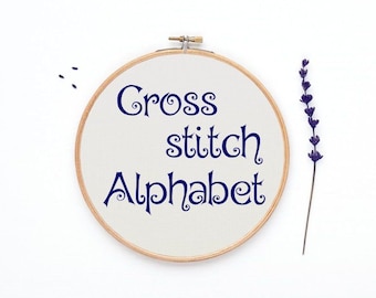 Cross stitch Alphabet, 36 sts tall font cross stitch Alphabet pattern, font chart, cross stitch letters, PATTERN ONLY (Rf:Alph98)