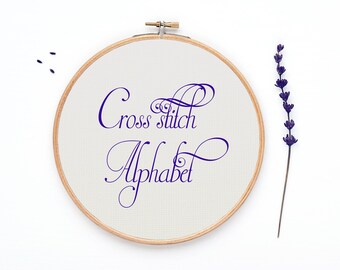 Cross stitch alphabet pattern, 46 sts tall font chart, cross stitch quote, cross stitch font, embroidery, PDF - PATTERN ONLY (Rf:Alph11)