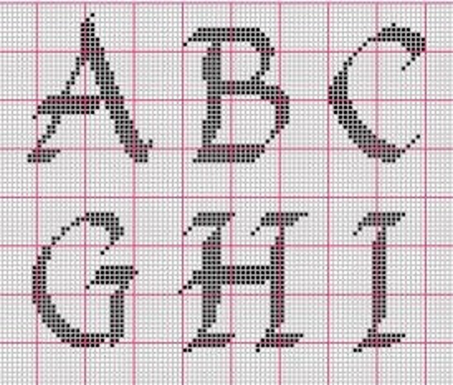 Alphabet Cross Stitch Pattern, 28 Sts Tall Font Chart, Alphabet Chart