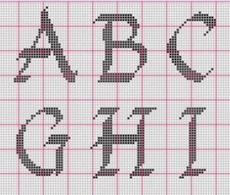 Alphabet Cross Stitch Pattern 28 Sts Tall Font Chart - Etsy