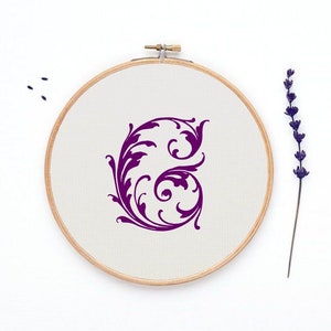 Monogram letter G cross stitch pattern, Cross stitch letter chart, Letters counted graph, 98 sts tall letter - PATTERN ONLY (Rf:Alph29/G)